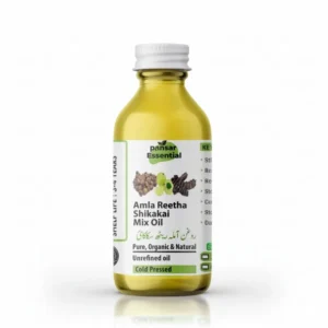 Pansar Essential Amla Reetha Shikakai Mix Oil glass bottle with white cap for natural hair growth and hair care