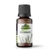 Amber glass bottle of Pansar Essential Rosemary Essential Oil with a black cap for hair and skin care.