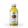 Clear glass bottle of Pansar Essential Henna Seeds Oil (Roghan Tukhm Mehndi) with white cap, featuring pure, organic, cold-pressed unrefined hair oil against a white background.