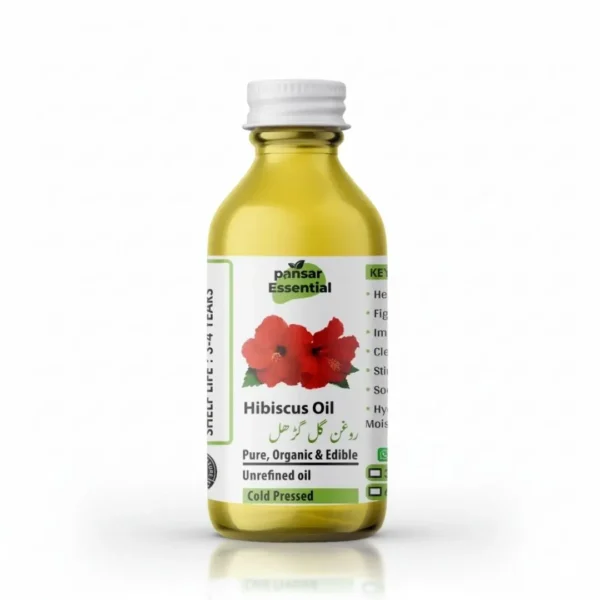 Pansar Essential cold-pressed pure hibiscus oil bottle for hair growth and skin care