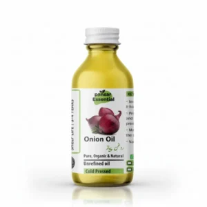 A bottle of Pansar Essential pure cold-pressed natural onion oil (روغن پیاز) for hair growth and care.