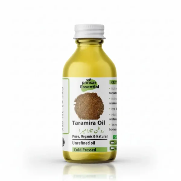 Pansar Essential Pure Taramira Oil bottle (Jamba Oil) cold pressed and unrefined for hair growth and scalp care.