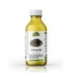 Clear glass bottle of Pansar Essential Pure Ushna Oil (Roghan Ushna) with white cap against a plain white background.